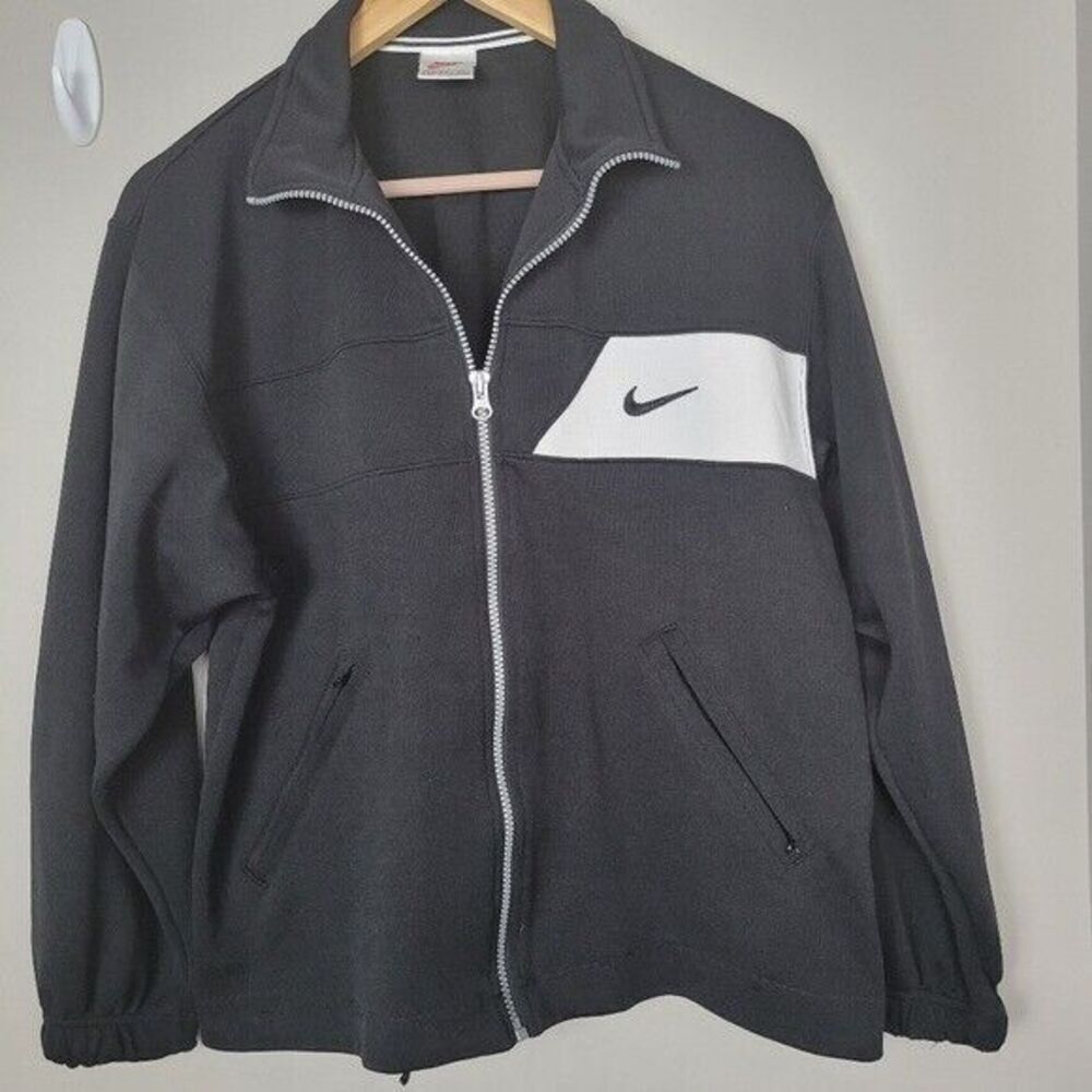 Nike Sportswear Zip Fleece Jacket  Black White Small 4-6